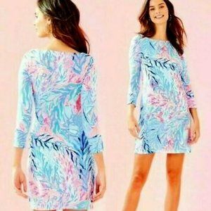 Lilly Pulitzer UPF 50+ SOPHIE DRESS Kaleidoscope CORAL Blue Pink SZ XL